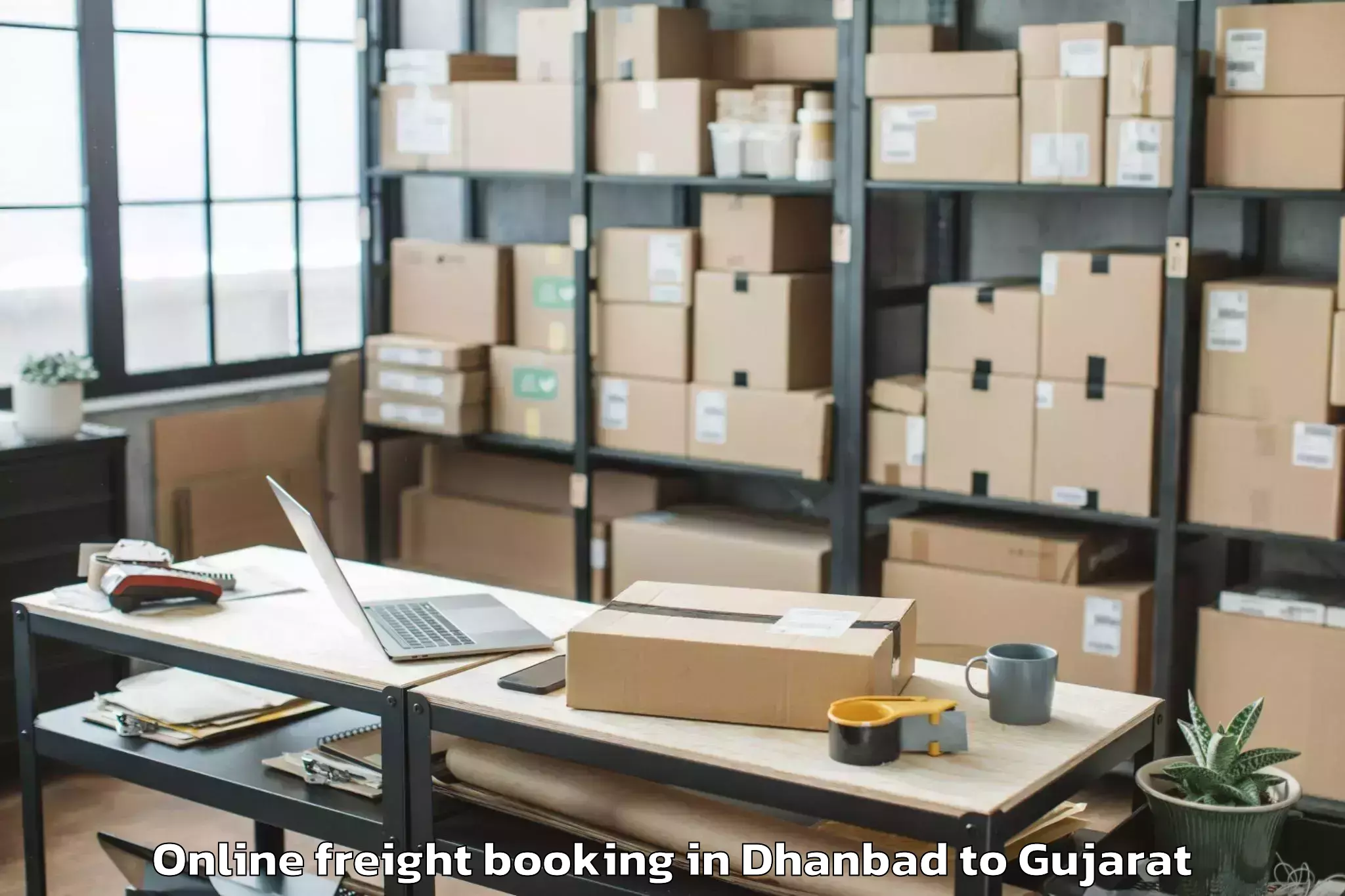 Affordable Dhanbad to Devgadh Baria Online Freight Booking